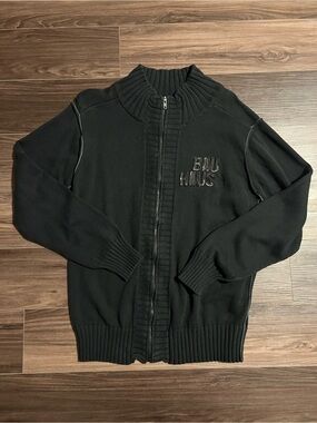 BAU HAUS Black Zip-Up Sweater